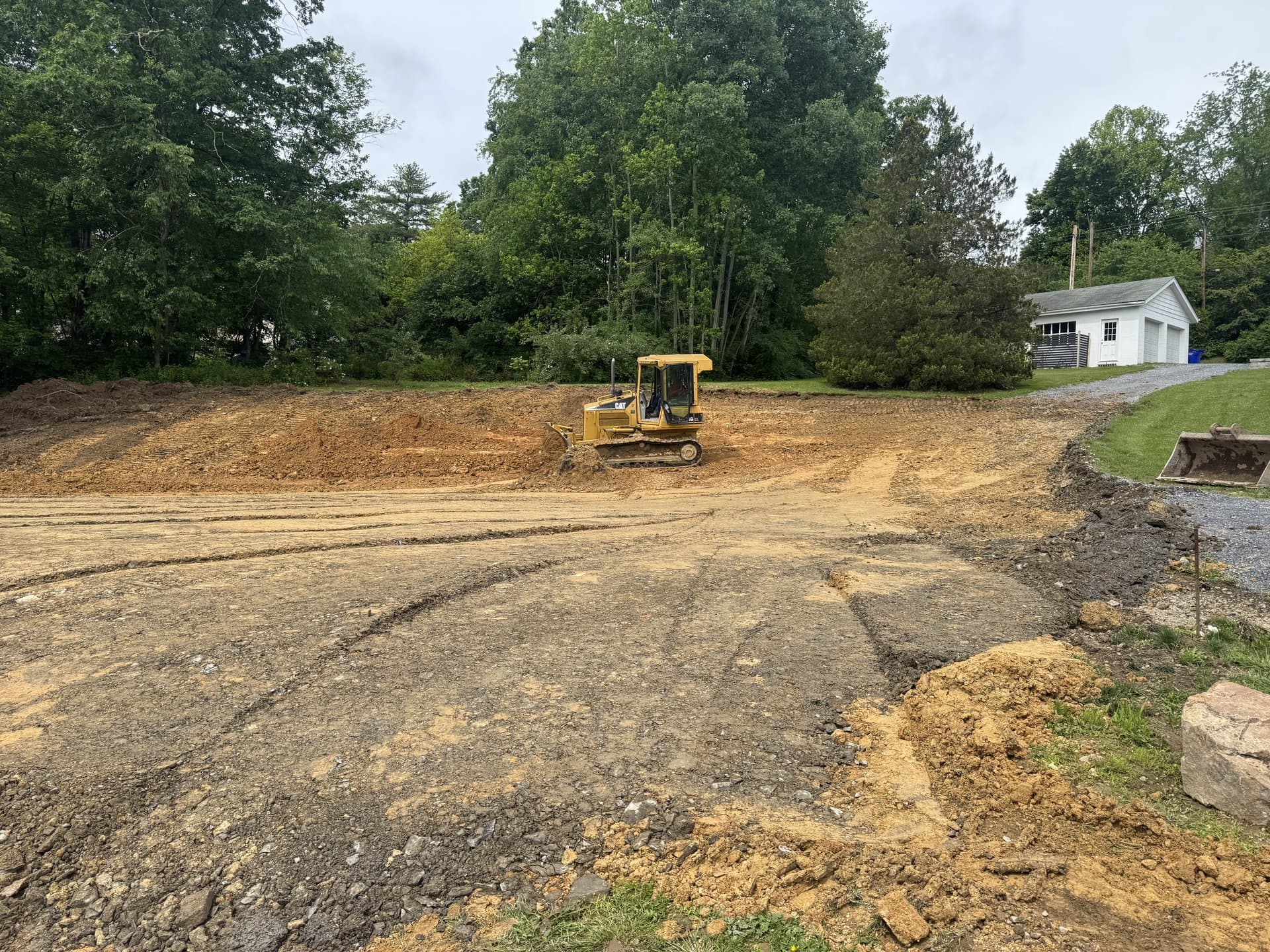 Wide grading job with the Pennsylvania ridge in the background
