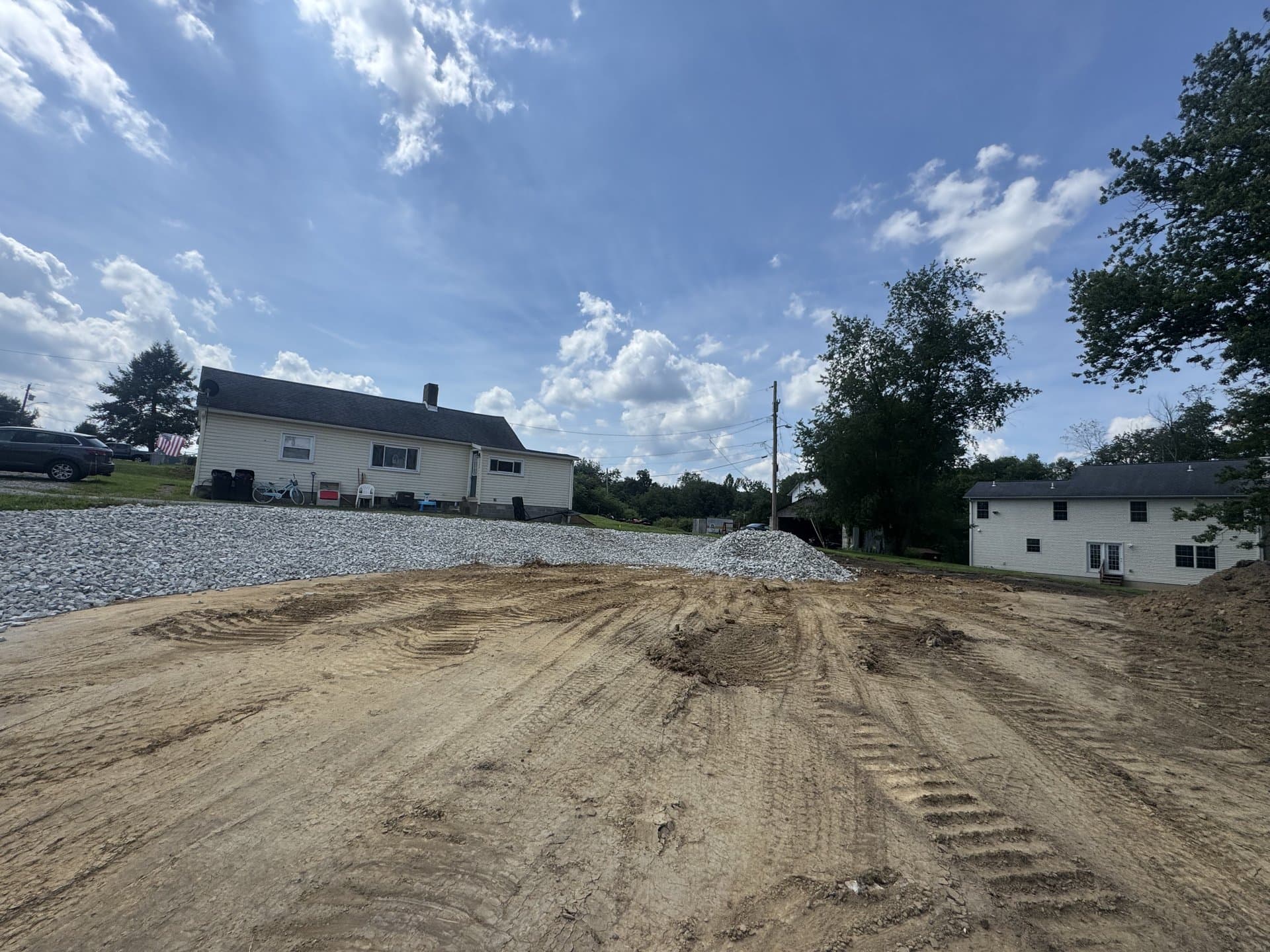 Residential yard graded and shaped end to end