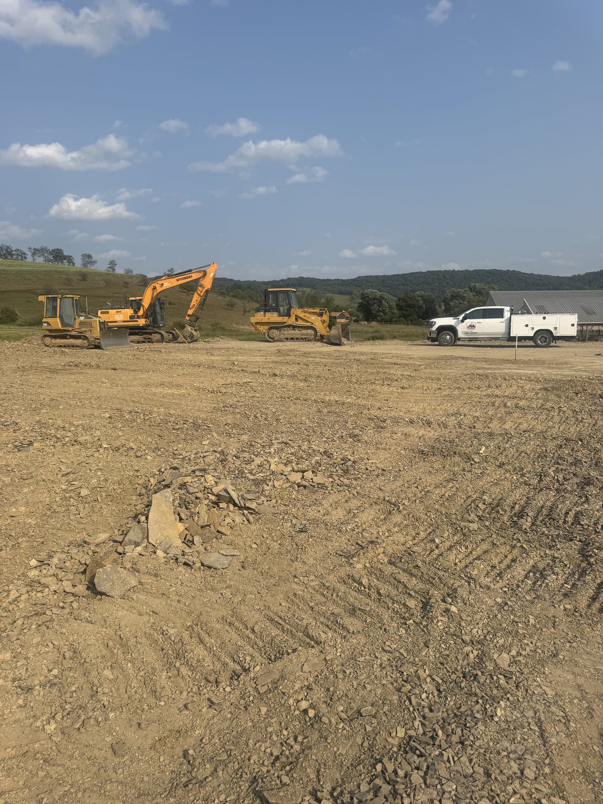 Re-shaped hillside grade with the Pennsylvania ridge behind